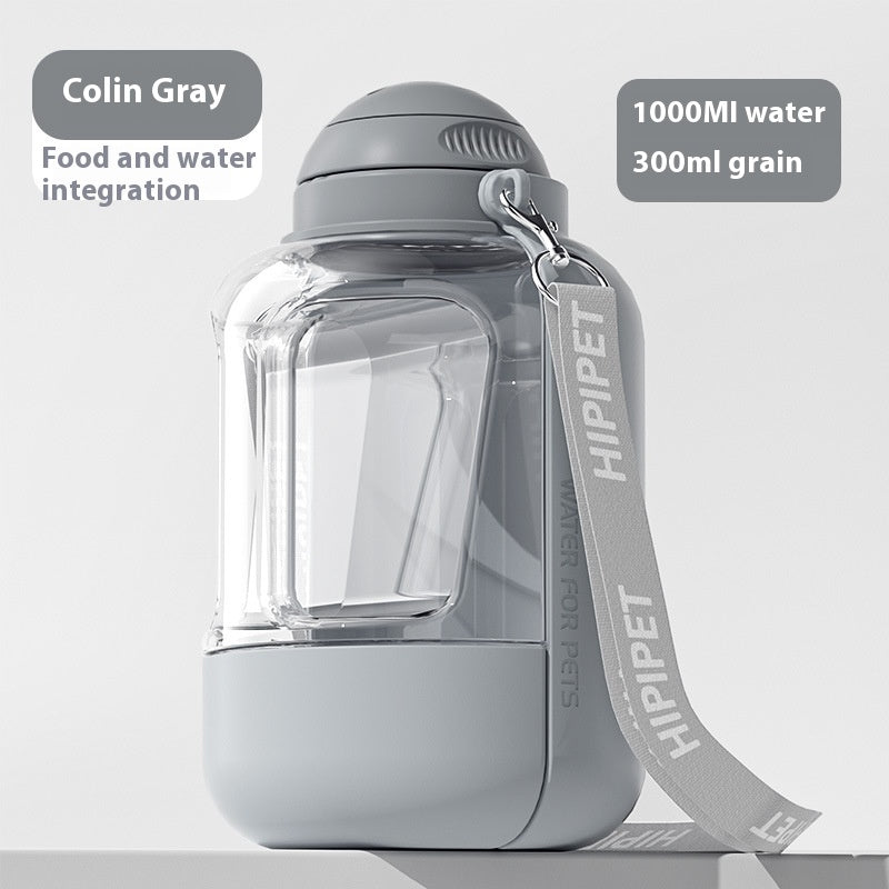 2-in-1 Portable Pet Water & Food Bottle for Dogs & Cats
