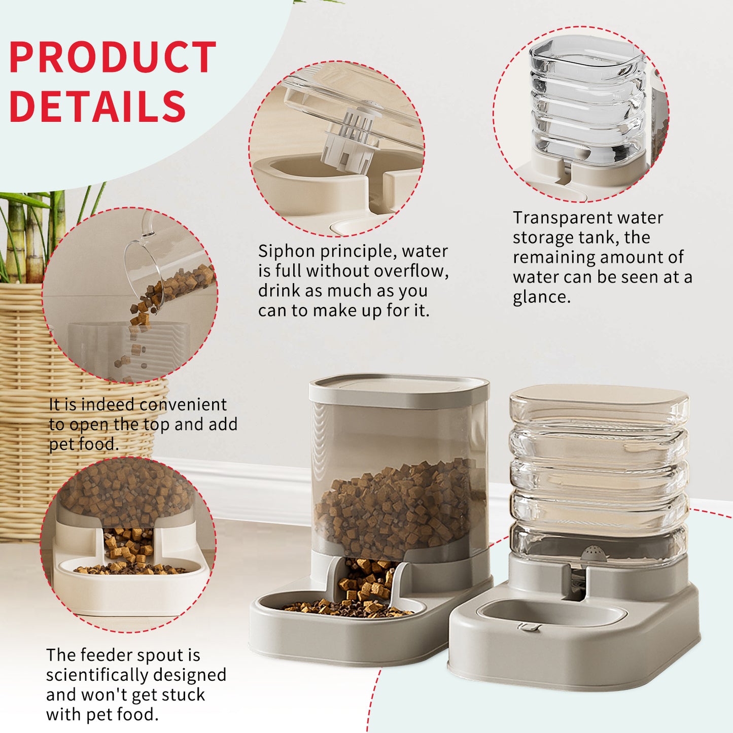 Pet Food And Water Dispenser