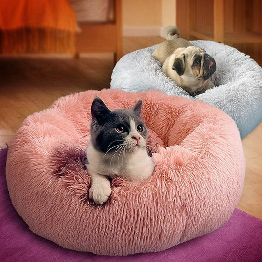 soft round calming beds for anxious dogs