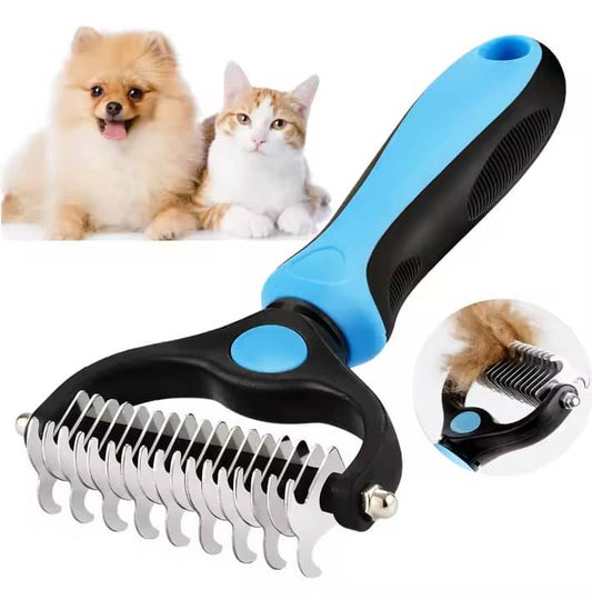 Pets with grooming tools