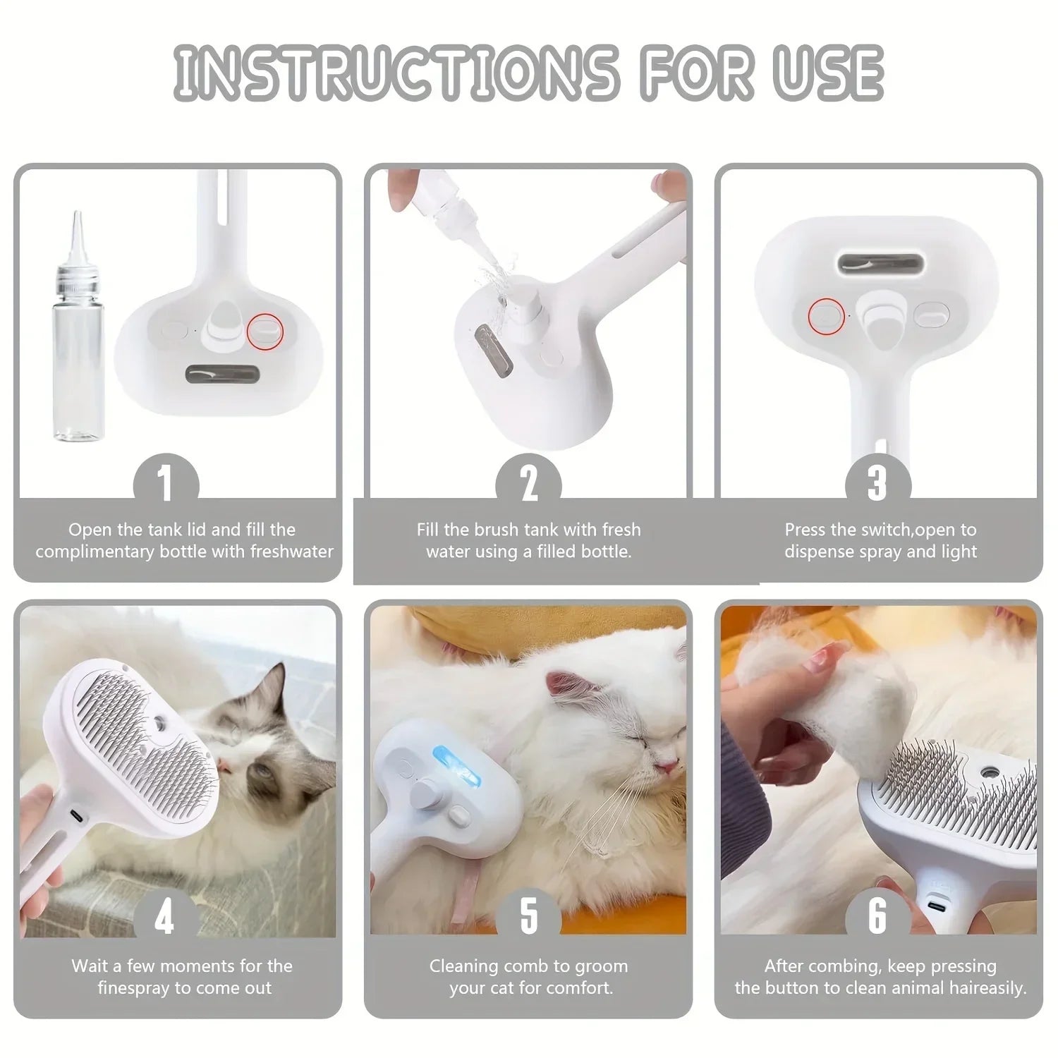 Self-Cleaning Cat & Dog Brush | Loose Hair Removal Grooming Tool
