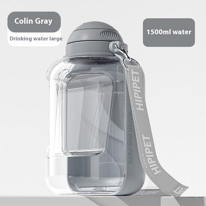 2-in-1 Portable Pet Water & Food Bottle for Dogs & Cats