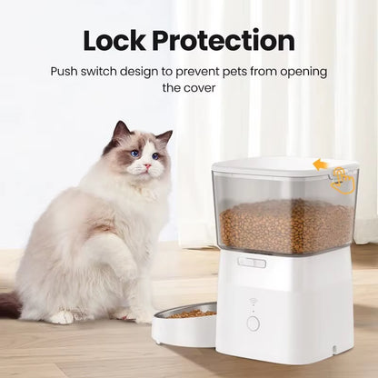 Automatic WiFi Pet Feeder 4L with Voice Recorder for Cats & Small Dogs