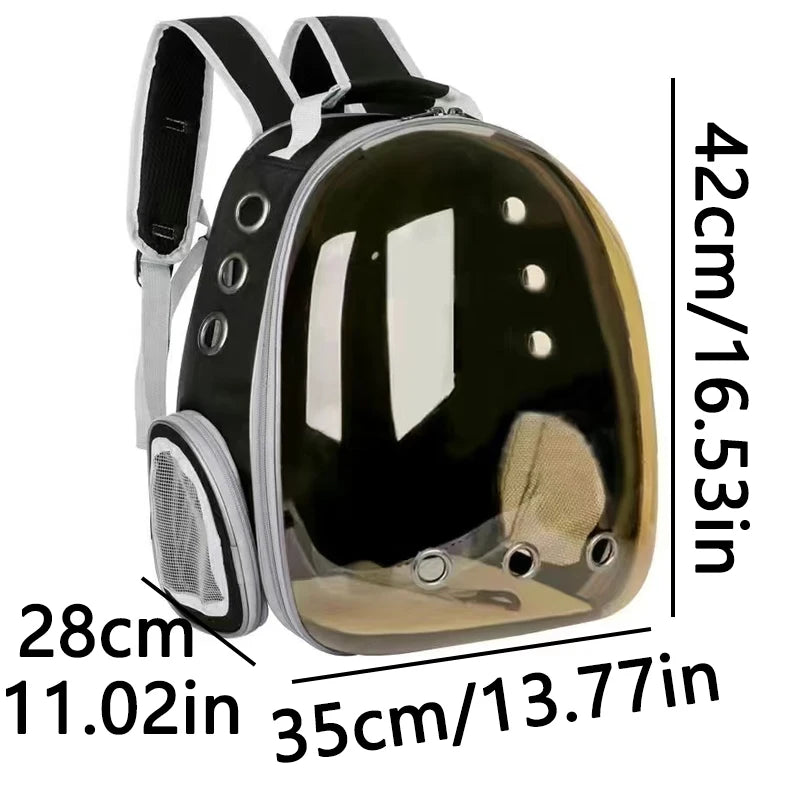 Transparent Cat Carrier Backpack | Breathable Space Capsule Travel Backpack for Cats & Small Pets