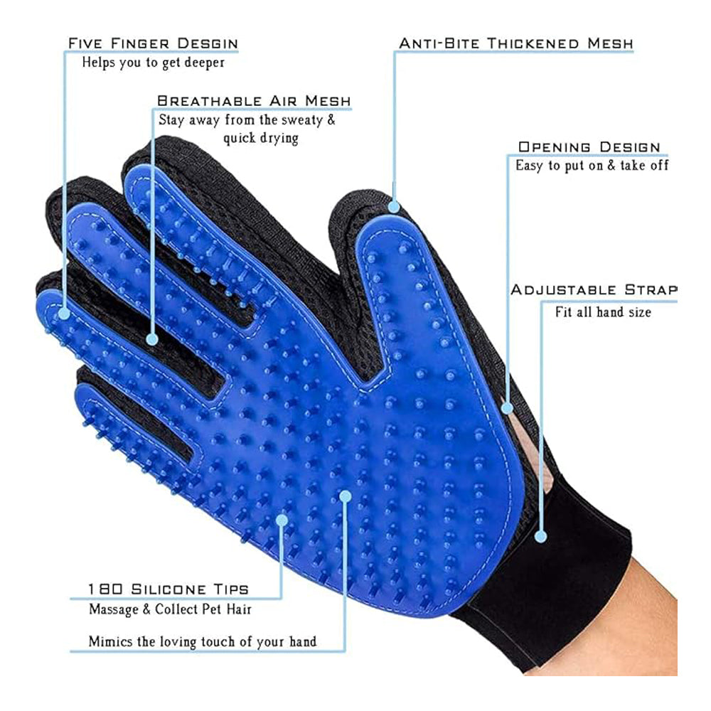Pet Brush Glove Premium De-Shedding Glove