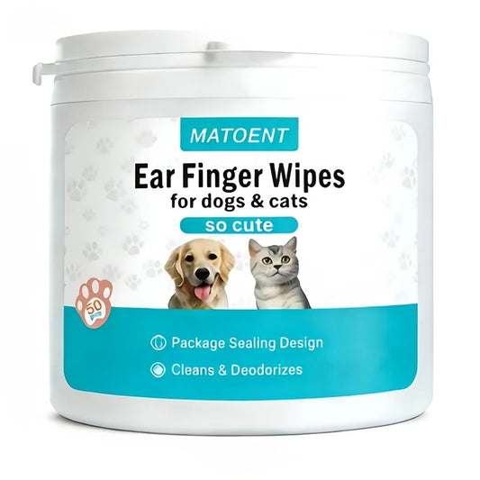 Pet Ear Finger Wipes | Gentle Ear Cleaning Wipes for Dogs & Cats