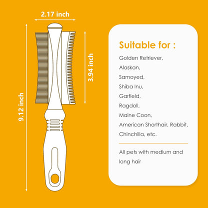 2 In 1 Dog Cat Deshedding Brush