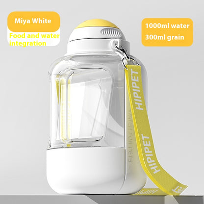 2-in-1 Portable Pet Water & Food Bottle for Dogs & Cats