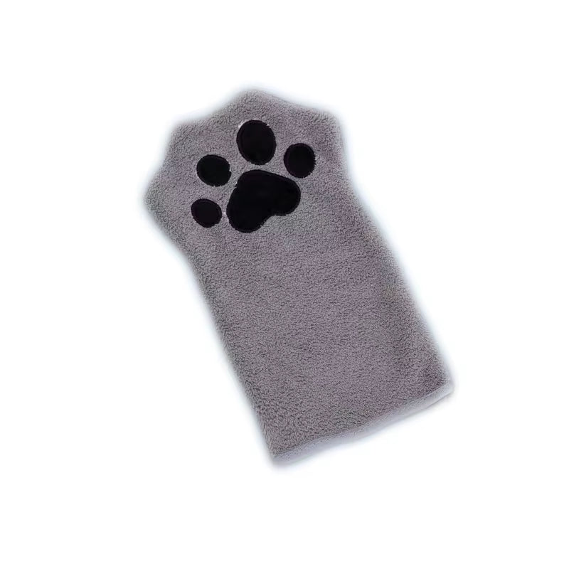 Pet Grooming Drying Glove | Super Absorbent Cat & Dog Paw Towel Mitt