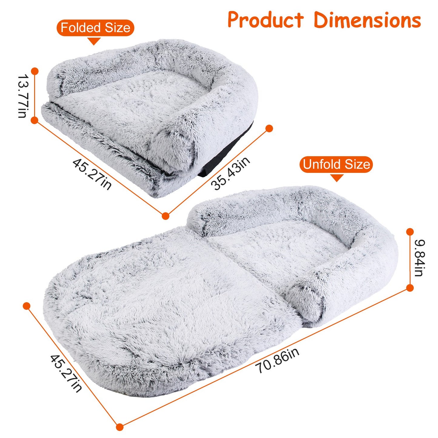 1Pc Large Foldable Human Size Dog Bed