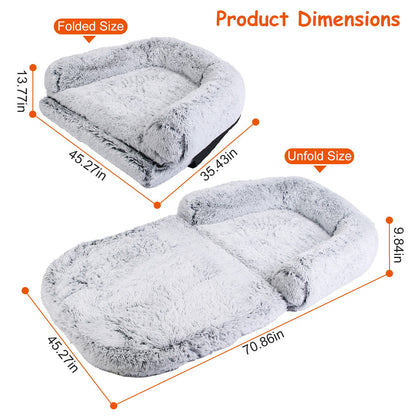 1Pc Large Foldable Human Size Dog Bed
