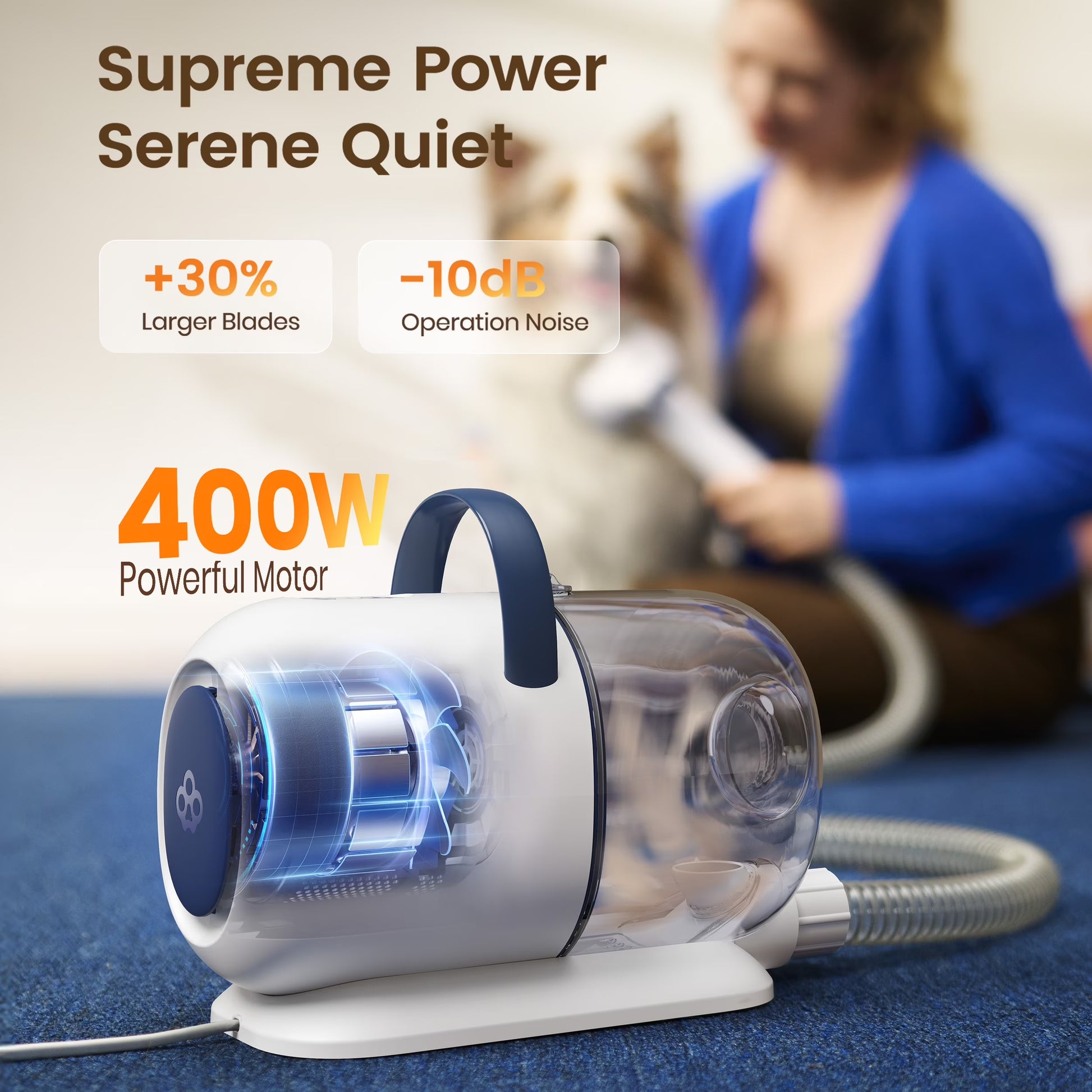 Dog Grooming Vacuum Kit 15000Pa with Clippers