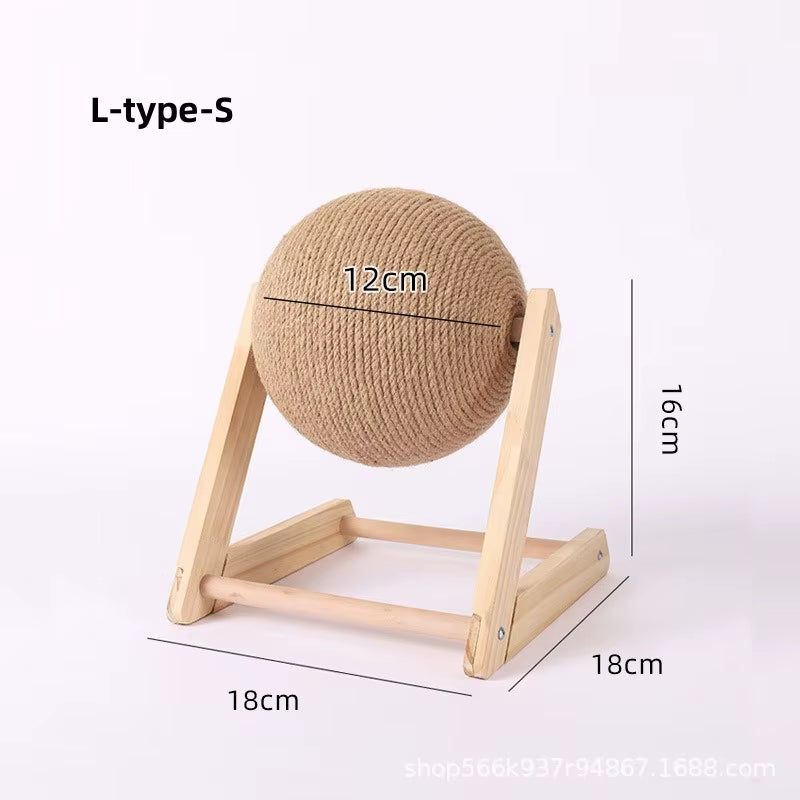 Cat Scratching Ball Toy | Sisal Scratch Post & Interactive Play Ball for Indoor Cats