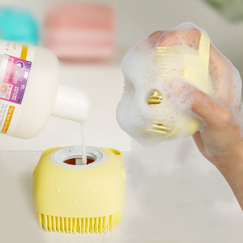 New Soft Silicone Bristles Cat Dog Bath Brus