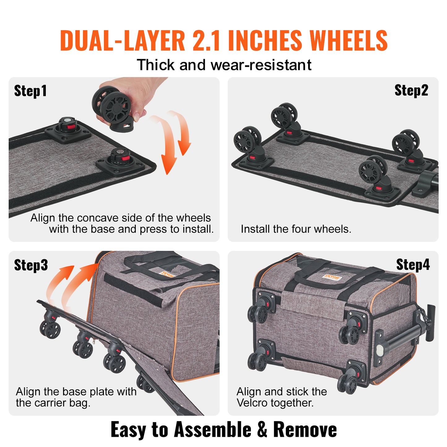 Airline Approved Rolling Pet Carrier Bowl, Grey