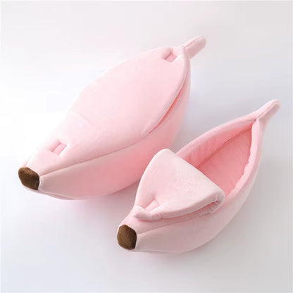 Cute Banana Cat Bed | Soft Warm Cat Cave Bed for Indoor Cats & Kittens
