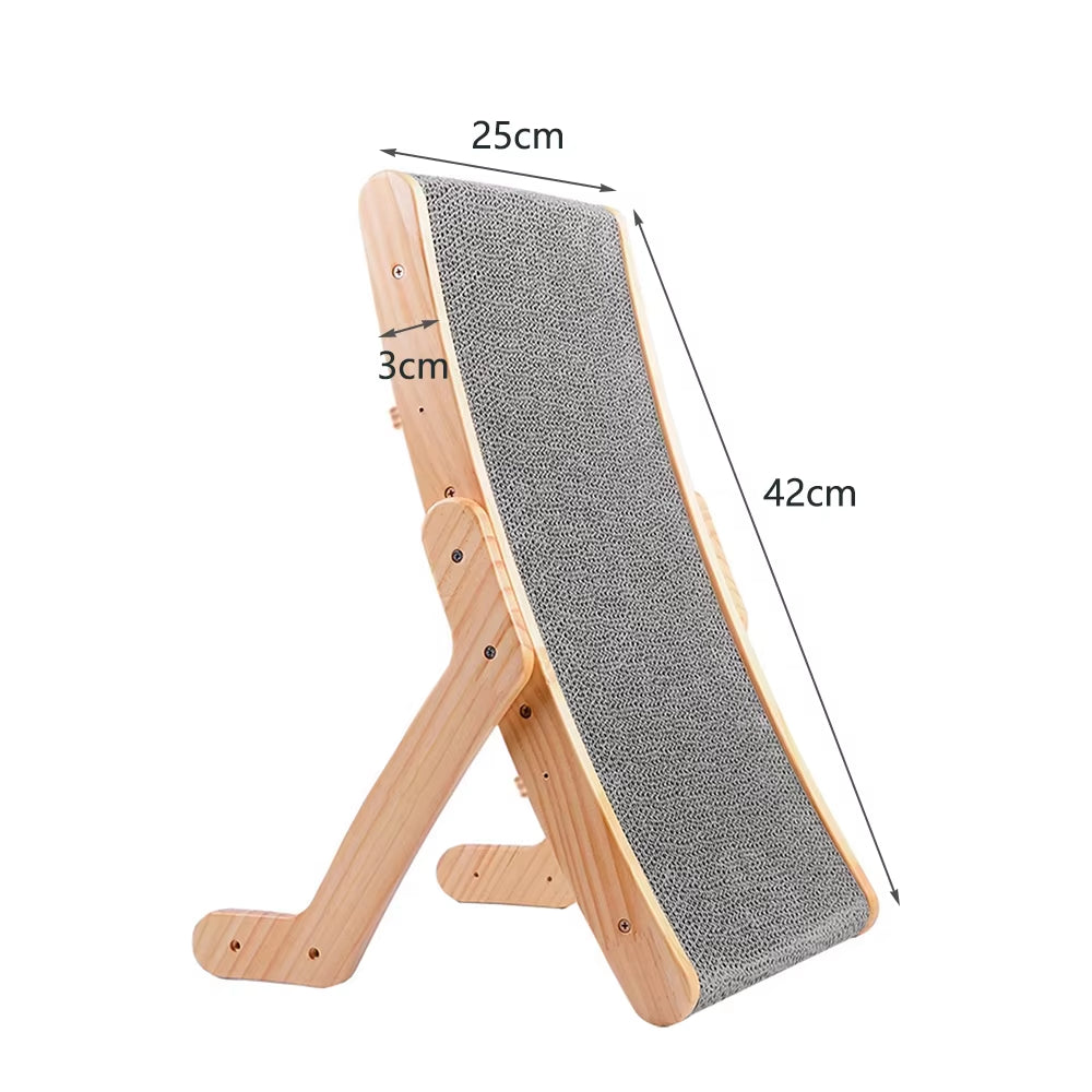 Cat Scratcher Lounge Chair | Wooden Cat Bed & Scratching Furniture for Indoor Cats