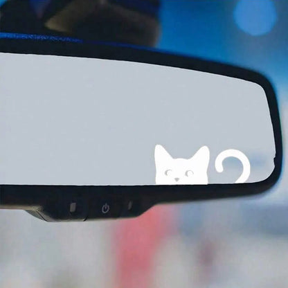 Peeking Cat Vinyl Sticker | Waterproof Car, Window & Mirror Decoration