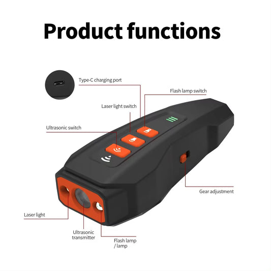 Ultrasonic Dog Bark Control Device with LED Flashlight