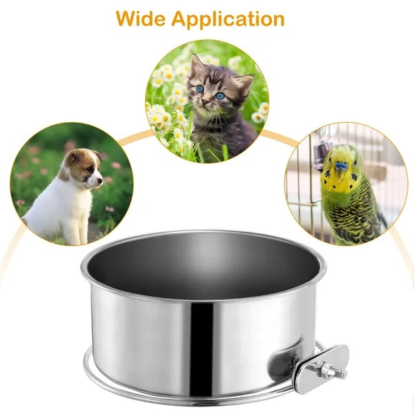 Detachable Pet Cage Food Water Bowl