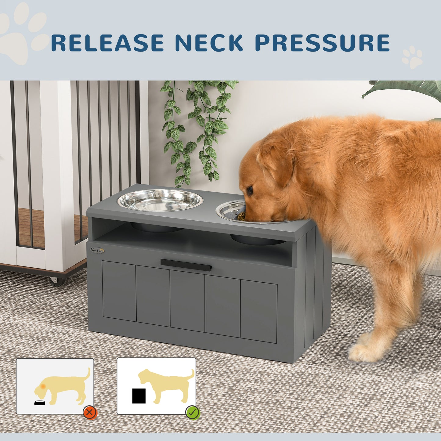 Dog Storage Drawer and Slow Feeder Mat