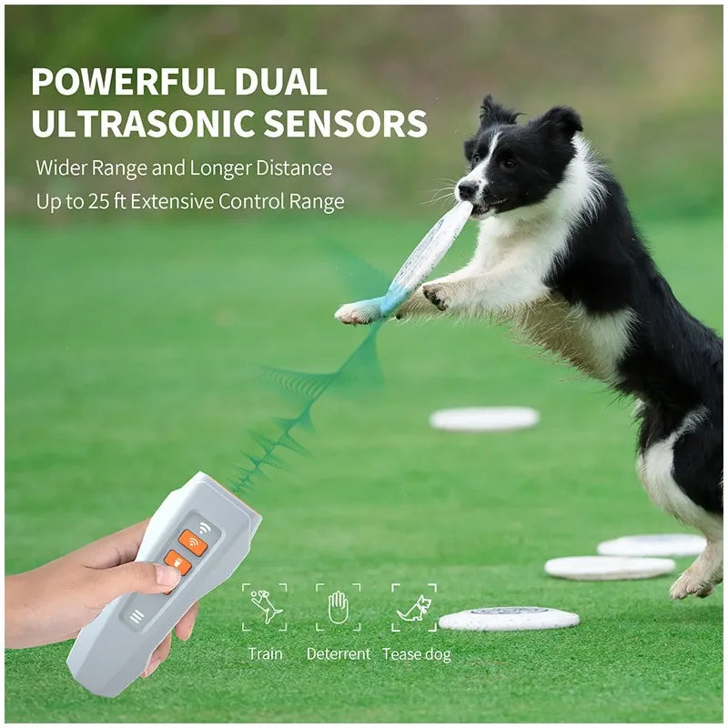 Ultrasonic Dog Bark Control Device with LED Flashlight
