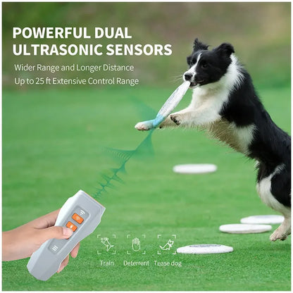 Ultrasonic Dog Bark Control Device with LED Flashlight