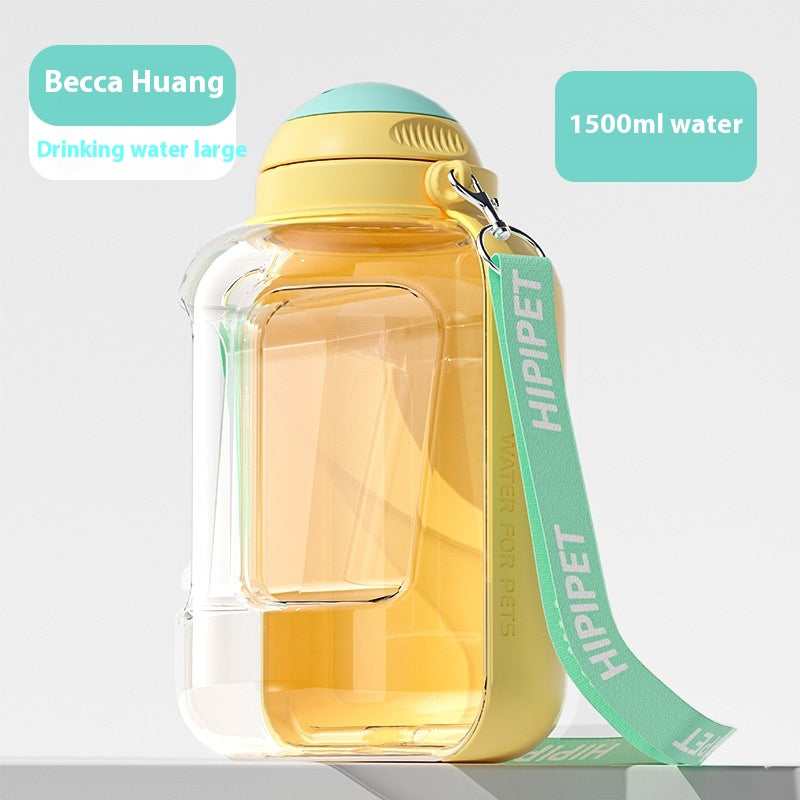 2-in-1 Portable Pet Water & Food Bottle for Dogs & Cats