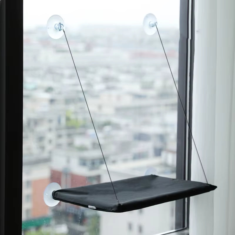 Fold-Up Cat Window Hammock | Elevated Window Perch Bed for Indoor Cats