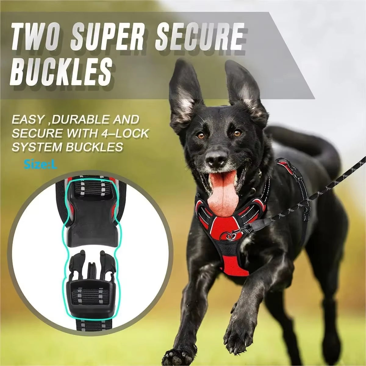 No Pull Dog Harness with Handle | Reflective Adjustable Pet Vest