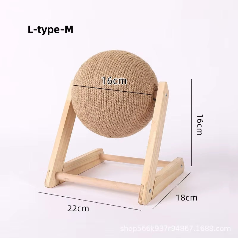 Cat Scratching Ball Toy | Sisal Scratch Post & Interactive Play Ball for Indoor Cats