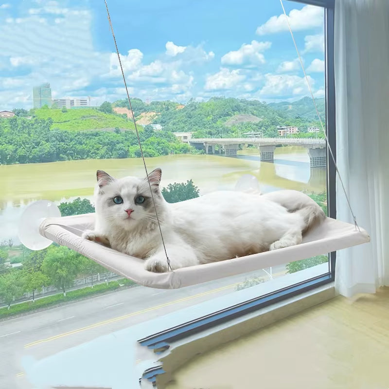 Fold-Up Cat Window Hammock | Elevated Window Perch Bed for Indoor Cats