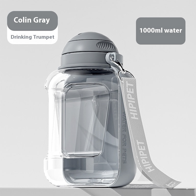 2-in-1 Portable Pet Water & Food Bottle for Dogs & Cats