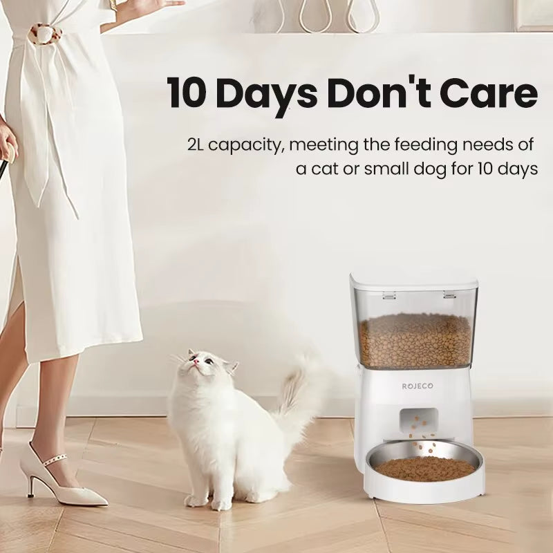 Automatic WiFi Pet Feeder 4L with Voice Recorder for Cats & Small Dogs