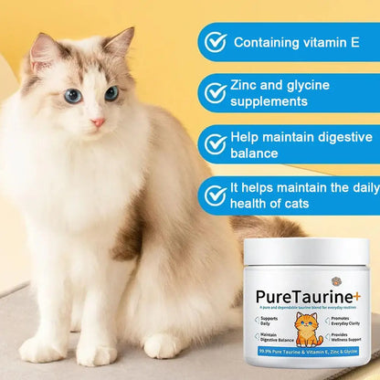 Pure Taurine Powder for Cats | Daily Feline Nutritional Supplement (200g)