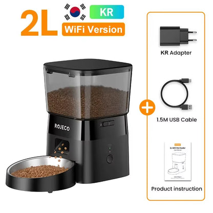 Automatic WiFi Pet Feeder 4L with Voice Recorder for Cats & Small Dogs