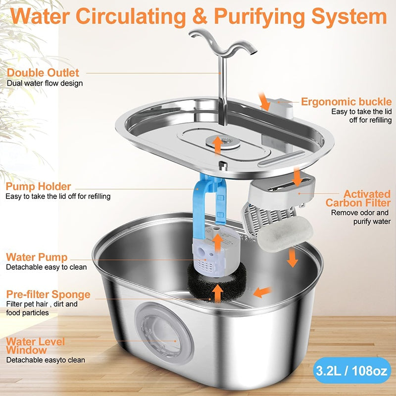 3.2L Cowhorn Model Pet Water Dispenser