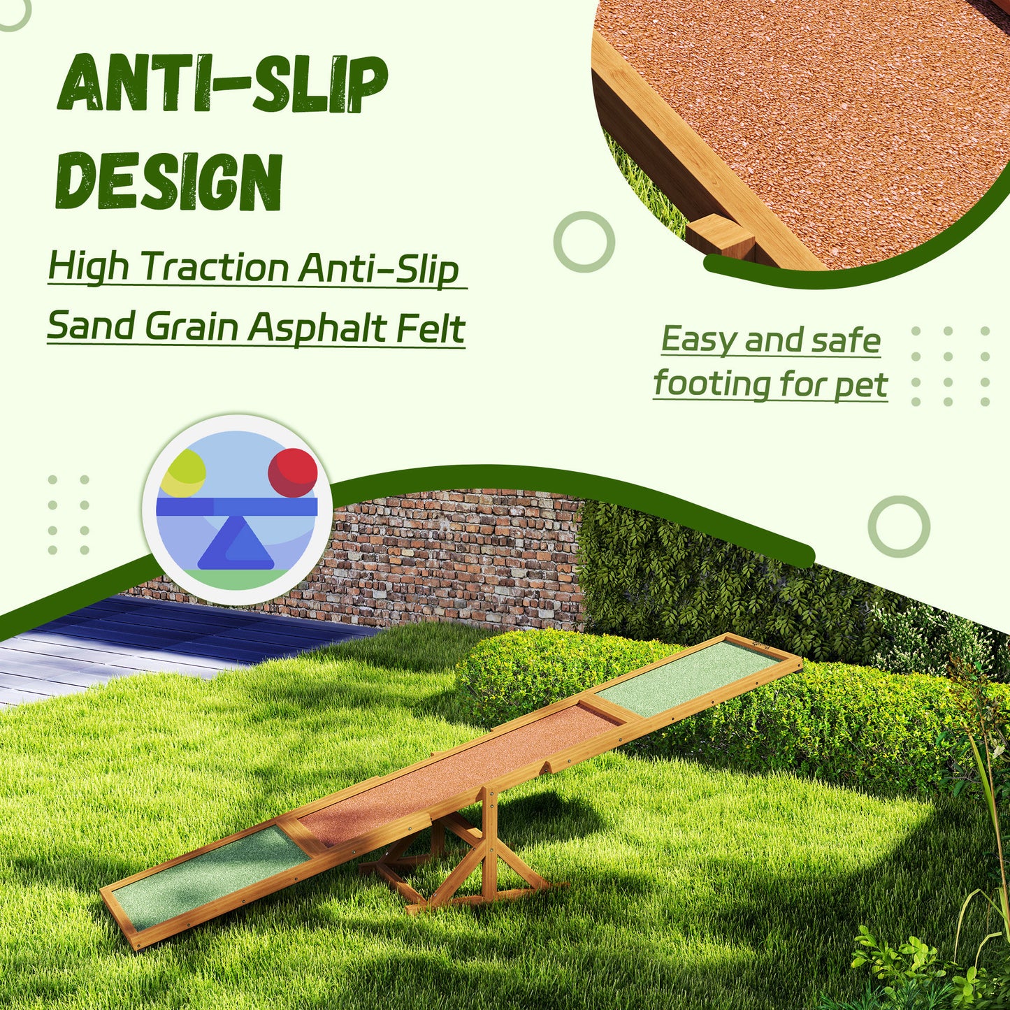 Wooden Dog Agility Seesaw for Training and Exercise