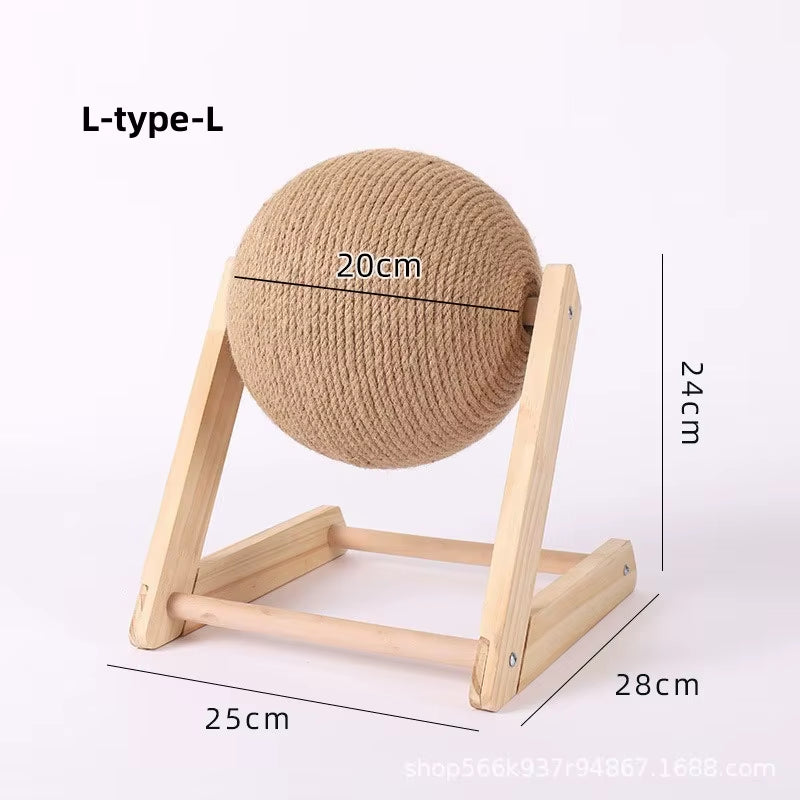 Cat Scratching Ball Toy | Sisal Scratch Post & Interactive Play Ball for Indoor Cats