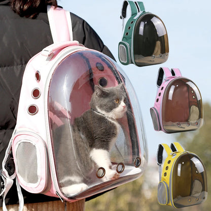 Transparent Cat Carrier Backpack | Breathable Space Capsule Travel Backpack for Cats & Small Pets