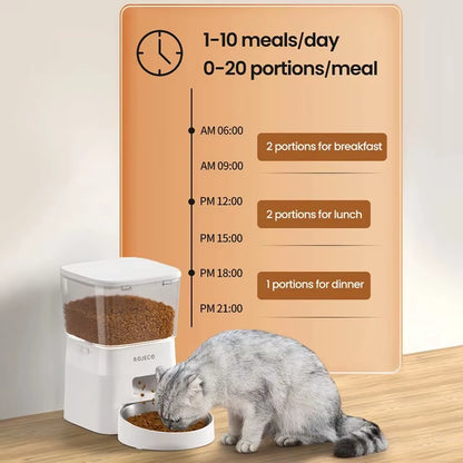Automatic WiFi Pet Feeder 4L with Voice Recorder for Cats & Small Dogs