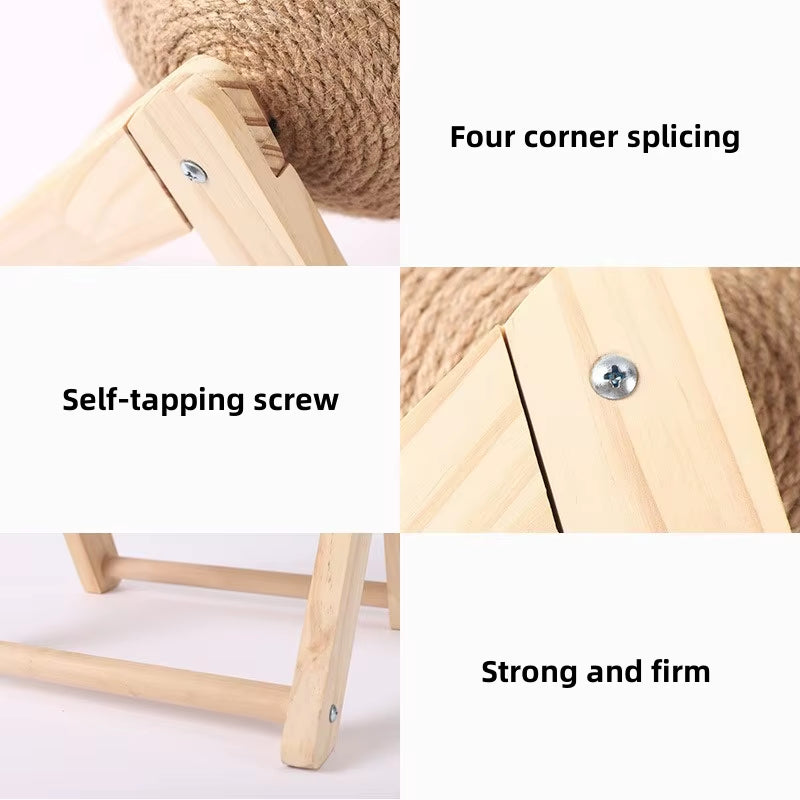 Cat Scratching Ball Toy | Sisal Scratch Post & Interactive Play Ball for Indoor Cats