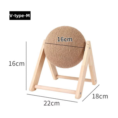 Cat Scratching Ball Toy | Sisal Scratch Post & Interactive Play Ball for Indoor Cats
