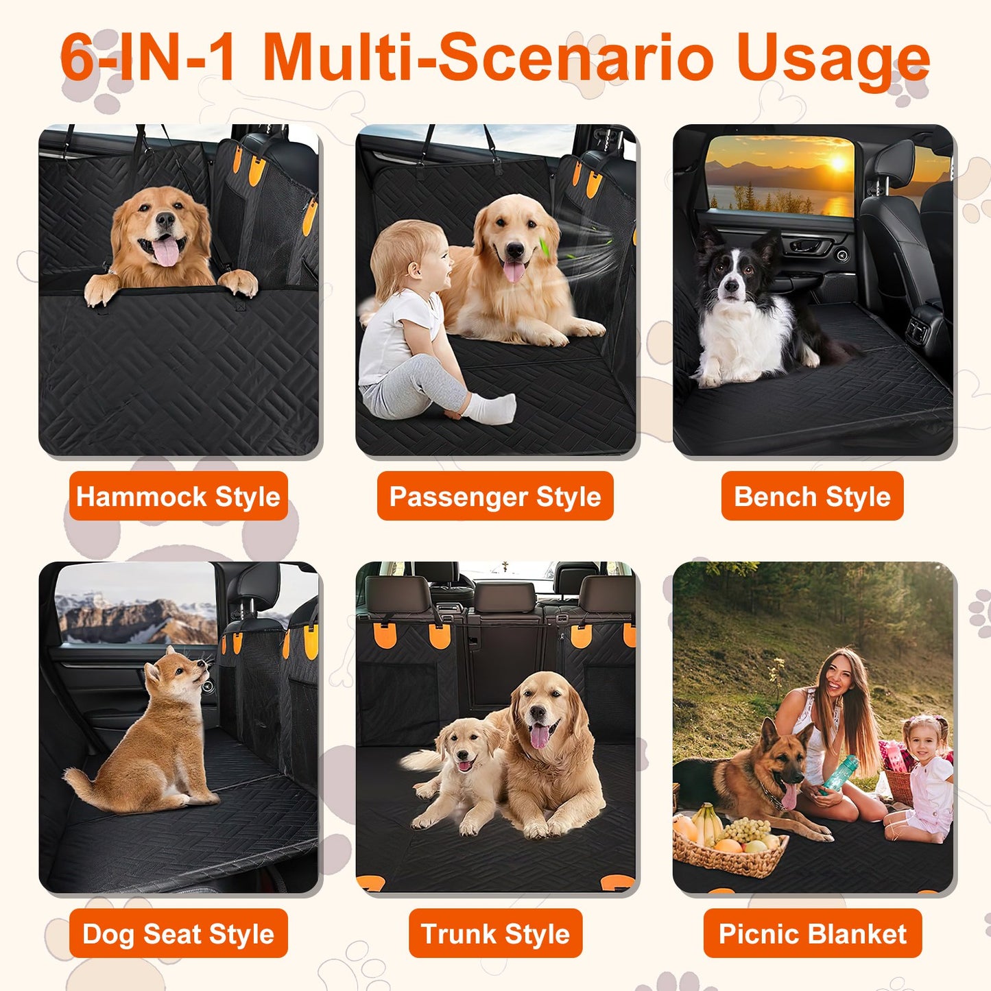 1Pc Dog Car Seat Cover
