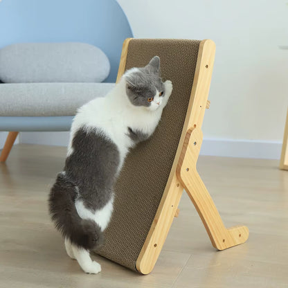 Cat Scratcher Lounge Chair | Wooden Cat Bed & Scratching Furniture for Indoor Cats