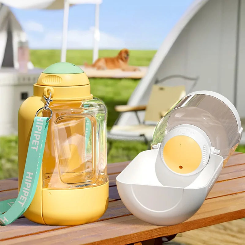 2-in-1 Portable Pet Water & Food Bottle for Dogs & Cats