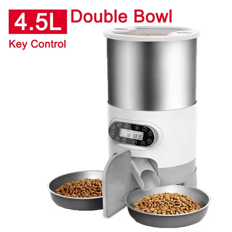 Smart WiFi Automatic Cat Feeder with Voice Recorder for Cats & Small Dogs