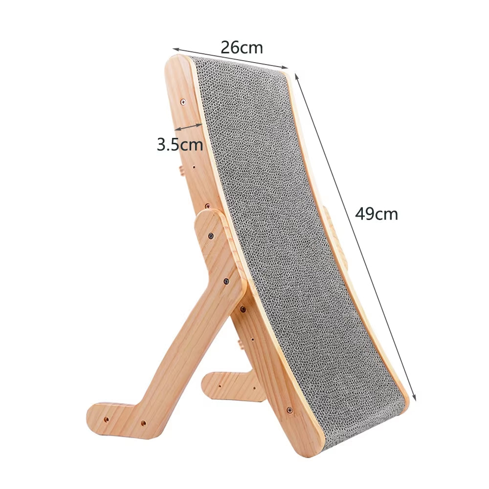 Cat Scratcher Lounge Chair | Wooden Cat Bed & Scratching Furniture for Indoor Cats