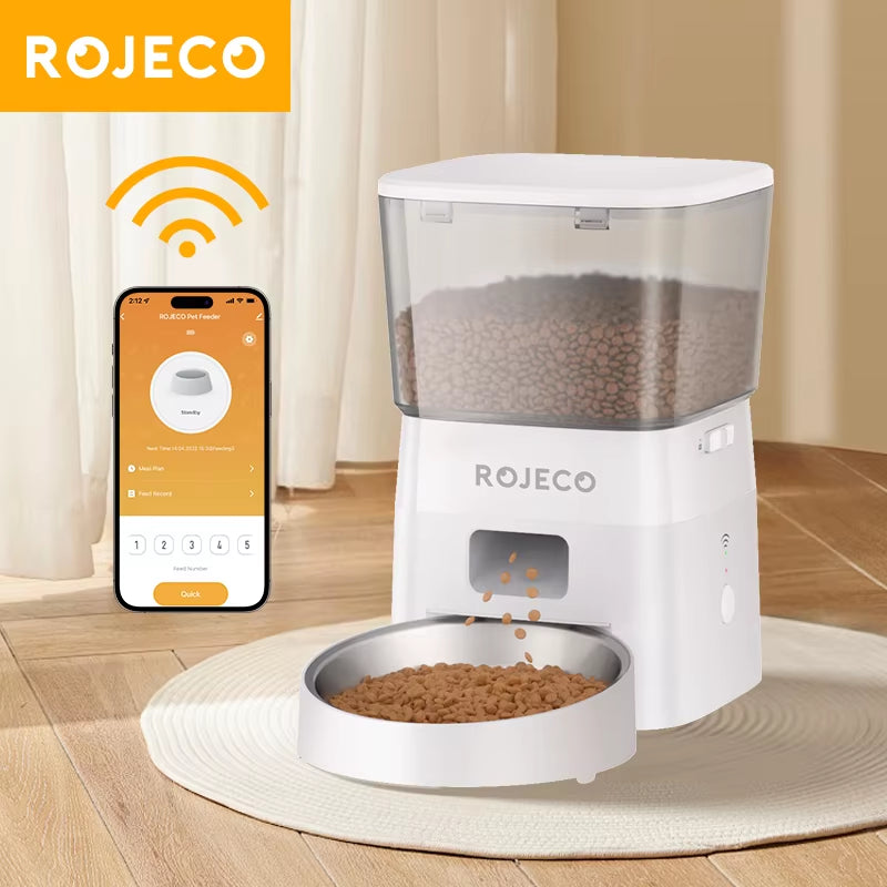 Automatic WiFi Pet Feeder 4L with Voice Recorder for Cats & Small Dogs