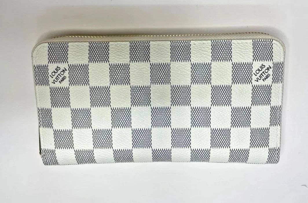 Louis Vuitton Damier Azur Zippy Wallet – White Zip Around Long Wallet